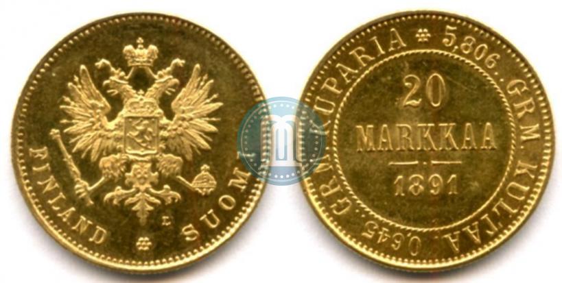 Picture 20 markkaa 1891 year L 