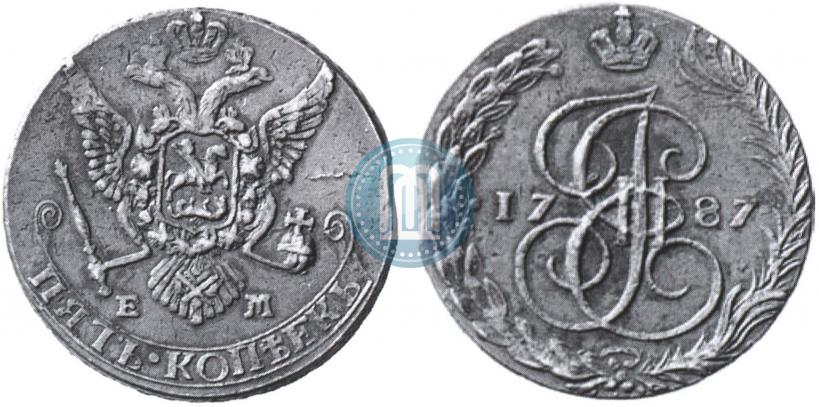 Фото 5 копеек 1787 года ЕМ 
