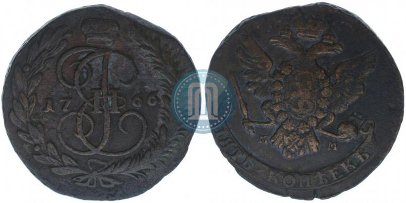 Picture 5 kopecks 1766 year ММ 