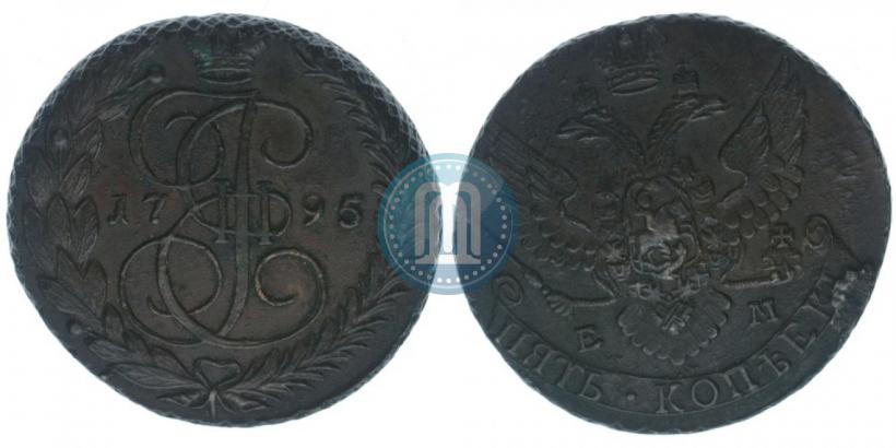 Picture 5 kopecks 1795 year ЕМ 