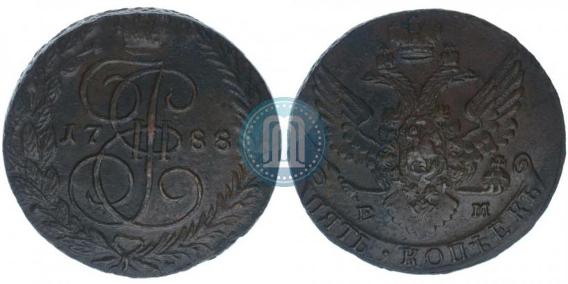 Фото 5 копеек 1788 года ЕМ 