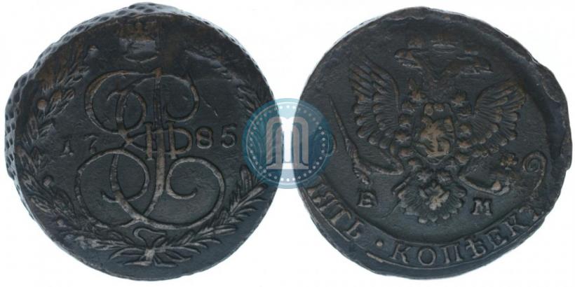 Фото 5 копеек 1785 года ЕМ 