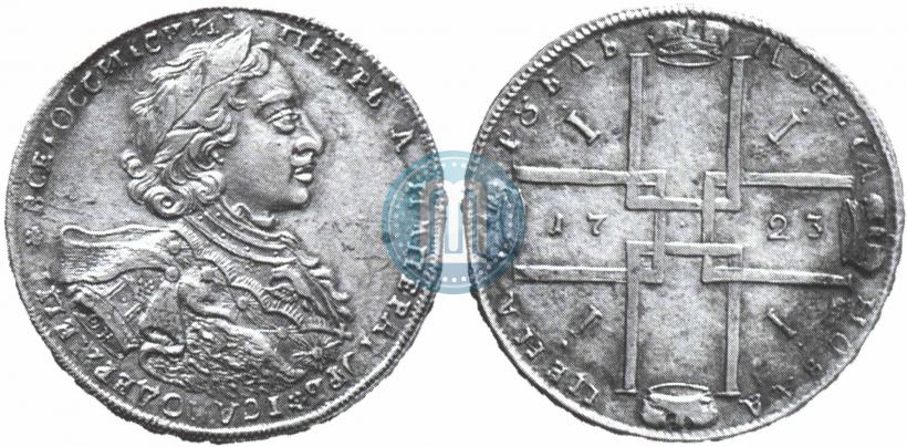Фото 1 рубль 1723 года OK "Портрет в горностаевой мантии"