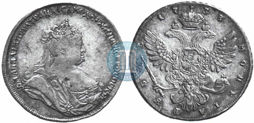 Picture 1 rouble 1738 year  "Petersburg type"