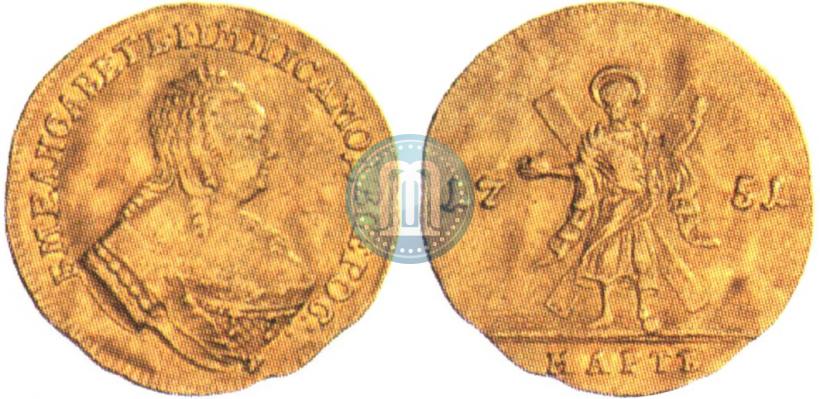 Фото 1 червонец 1751 года  "Св. Андрей на реверсе"
