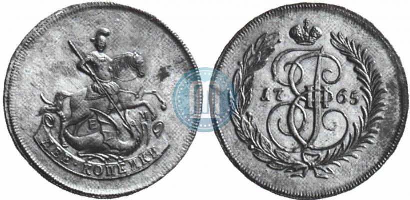 Picture 2 kopecks 1765 year ЕМ 