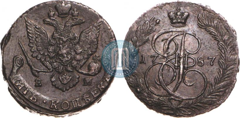 Picture 5 kopecks 1787 year ЕМ 