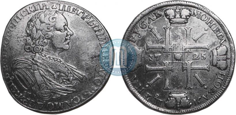 Picture 1 rouble 1724 year СПБ "Sun rouble, portrait in armour"