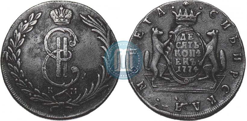 Picture 10 kopecks 1774 year КМ 