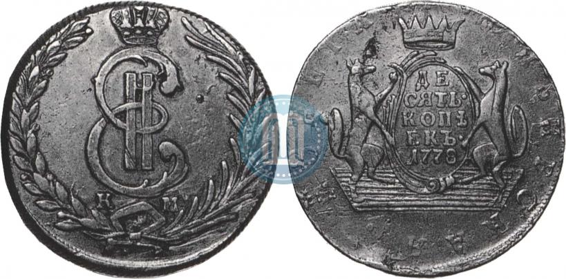 Фото 10 копеек 1778 года КМ 