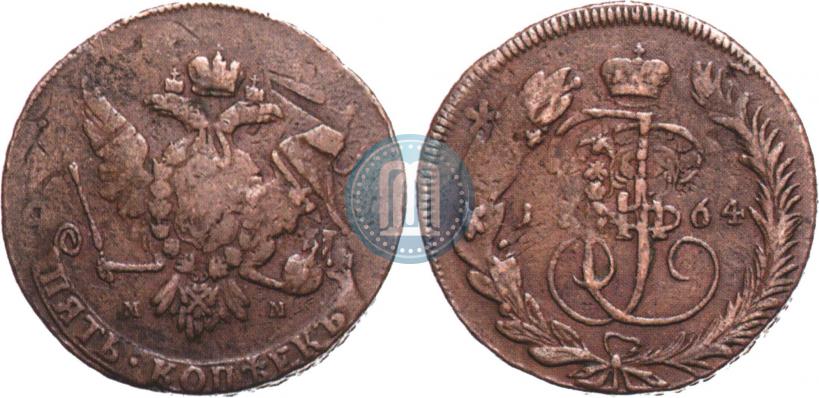 Picture 5 kopecks 1764 year ММ 