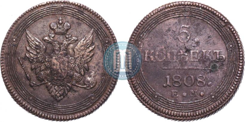 Picture 5 kopecks 1808 year ЕМ 