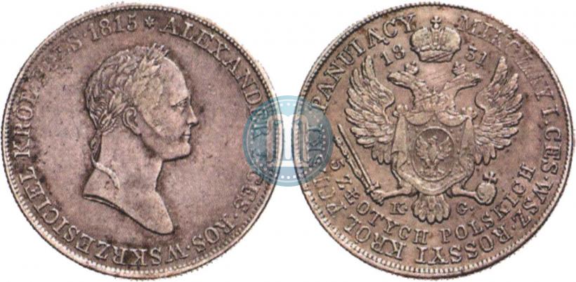 Picture 5 złotych 1831 year KG 