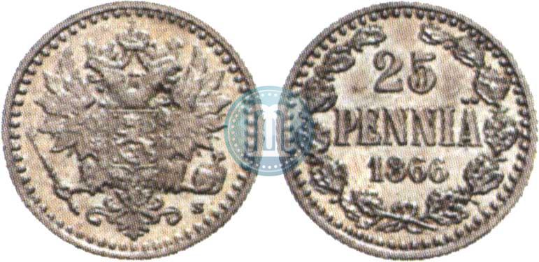 Picture 25 pennia 1866 year S 