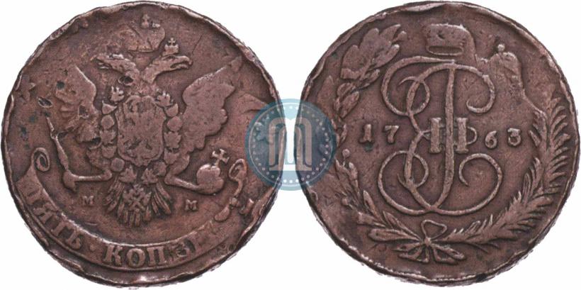 Picture 5 kopecks 1763 year ММ 