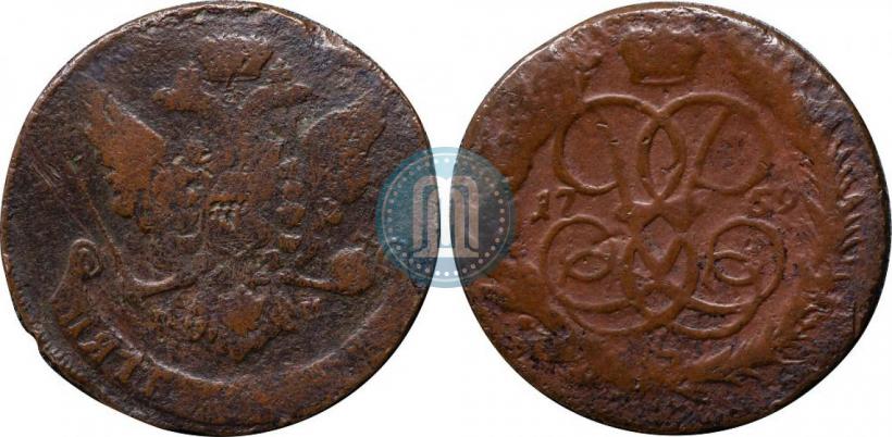 Фото 5 копеек 1759 года  