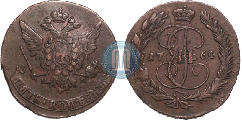 Фото 5 копеек 1764 года ММ 