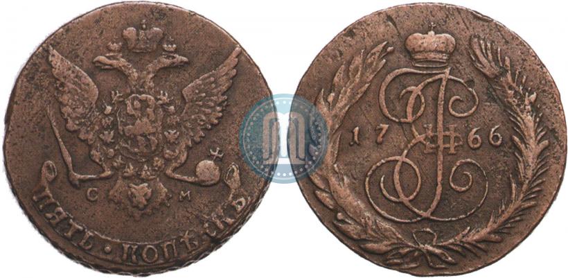 Picture 5 kopecks 1766 year СМ 