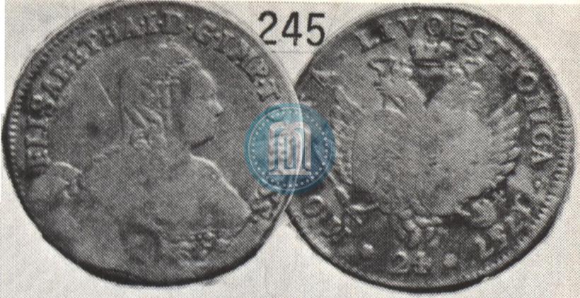 Picture 24 kopecks 1757 year  "For Livonia"