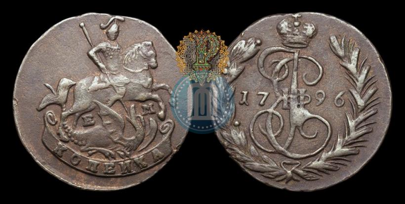 Picture 1 kopeck 1796 year ЕМ 