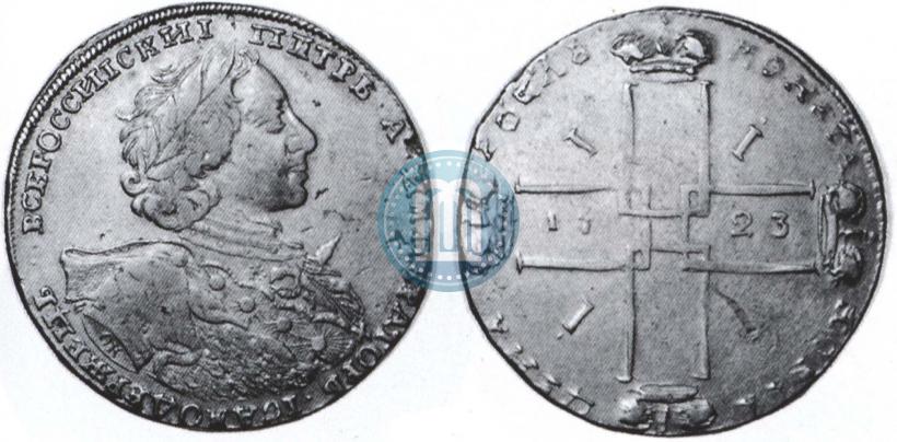 Фото 1 рубль 1723 года OK "Портрет в горностаевой мантии"