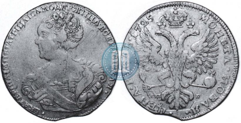 Picture 1 rouble 1725 year СПБ "Petersburg type, portrait turned to the left"
