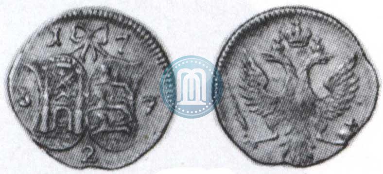 Picture 2 kopecks 1757 year  "For Livonia"