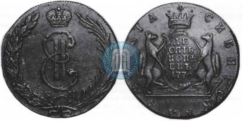 Фото 10 копеек 1770 года КМ 