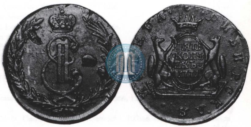 Фото 5 копеек 1771 года КМ 
