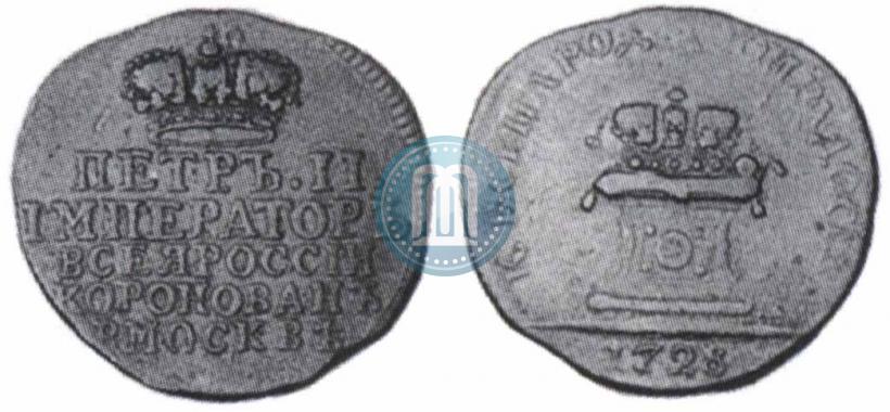 Picture Token Coin 1728 year  "Coronation of the Emperor Peter II"