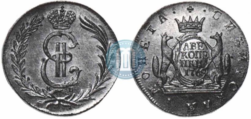 Picture 1 kopeck 1765 year  
