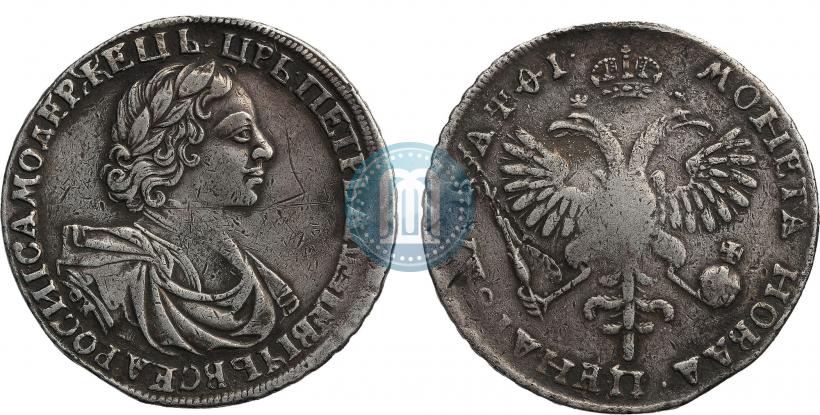 Фото 1 рубль 1719 года OK "Портрет в латах"