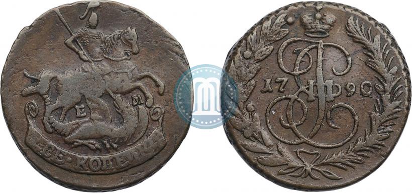 Picture 2 kopecks 1790 year ЕМ 