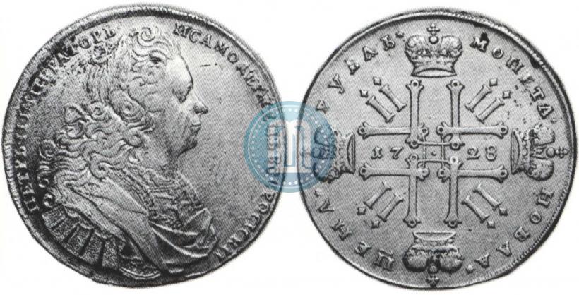Фото 1 рубль 1728 года  "Тип 1727"