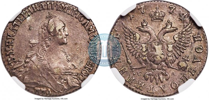 Фото Полуполтинник 1774 года ММД-СА 