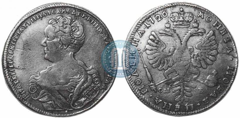 Picture Poltina 1726 year СПБ "Petersburg type, portrait turned to the left"