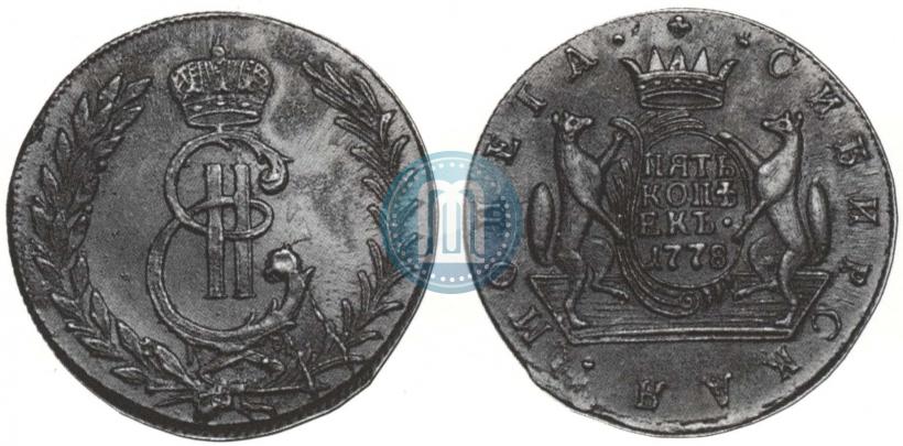 Фото 5 копеек 1778 года КМ 