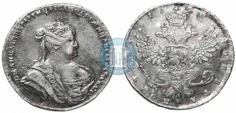 Picture Poltina 1738 year  "Petersburg type"