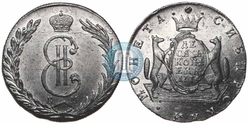 Фото 10 копеек 1774 года КМ 