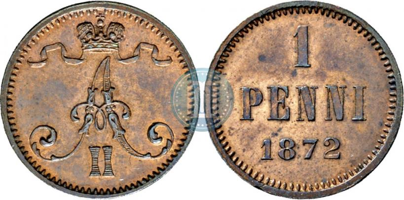 Фото 1 пенни 1872 года  
