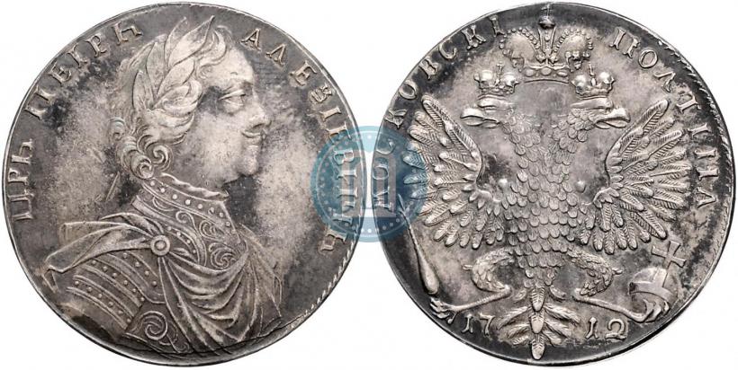 Фото Полтина 1712 года  "Портрет работы С. Гуэна"