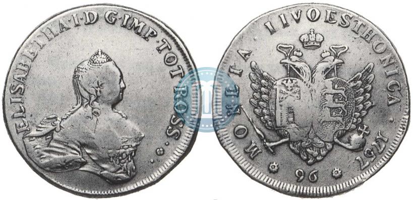 Picture 96 kopecks 1757 year  "For Livonia"