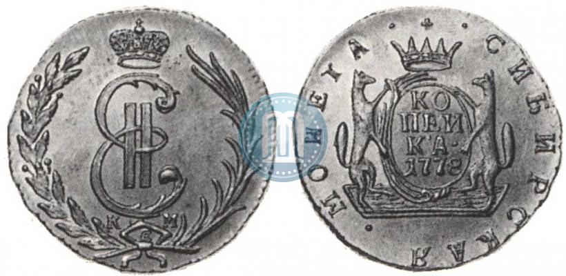 Picture 1 kopeck 1778 year КМ 