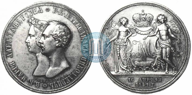 Фото 1 рубль 1841 года СПБ-НГ "В память бракосочетания наследника престола"