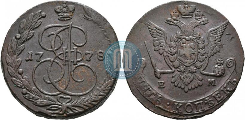 Picture 5 kopecks 1778 year ЕМ 