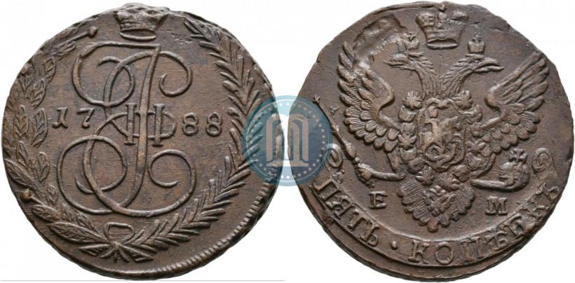 Picture 5 kopecks 1788 year ЕМ 