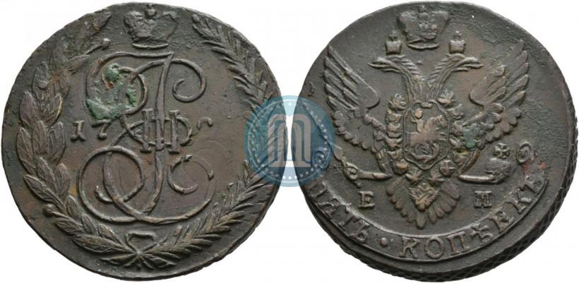 Фото 5 копеек 1791 года ЕМ 