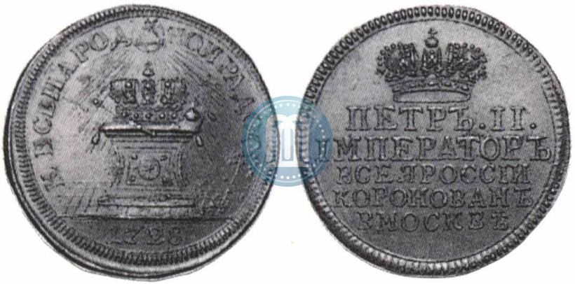 Picture Token Coin 1728 year  "Coronation of the Emperor Peter II"