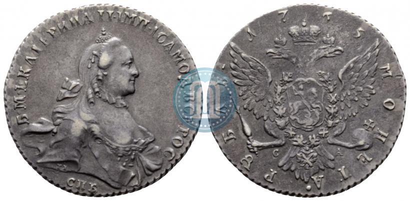 Фото 1 рубль 1765 года СПБ-СА 