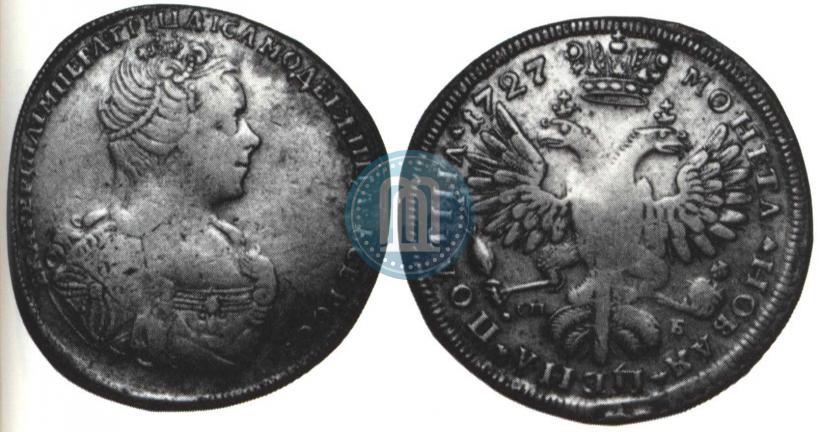 Picture Poltina 1727 year СПБ "Petersburg type, portrait turned to the right"
